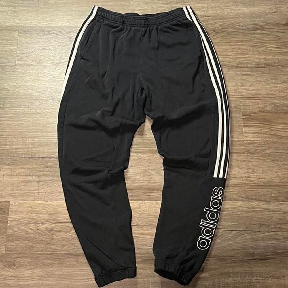 Adidas Black Striped Retro Sportswear Sweatpants Jogger size medium
